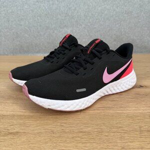 Nike Womens Revolution 5 Running Shoes Size 11 Black Violet Coral Workout Gym